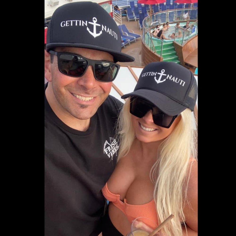 DIRTY REBEL SET OF 2 GETTIN' NAUTI TRUKER HATS! VACATION HAT, CRUISE HAT, BOAT